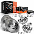 APBRPR669 8 Pcs Rear Disc Brake Rotors & Ceramic Brake Pads & Brake Calipers