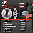 Brake Pad Rotor and Caliper Set, 8 Pcs, Rear Driver & Passenger, A-Premium, APBRPR682