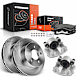 APBRPR715 8 Pcs Front Disc Brake Rotors & Ceramic Brake Pads & Brake Calipers