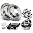 APBRPR748 8 Pcs Rear Disc Brake Rotors & Ceramic Brake Pads & Hub Bearings