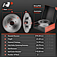 APBRPR757 8 Pcs Rear Disc Brake Rotors & Ceramic Brake Pads & Hub Bearings