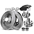 APBRPR783 8 Pcs Rear Disc Brake Rotors & Ceramic Brake Pads & Hub Bearings