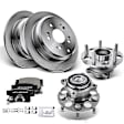 Brake Rotor Pad and Wheel Bearing & Hub Kit, 8 Pcs, Rear Driver & Passenger, A-Premium, APBRPR798