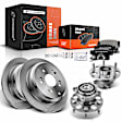 Brake Rotor Pad and Wheel Bearing & Hub Kit, 8 Pcs, Rear Driver & Passenger, A-Premium, APBRPR798