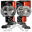 APBRPR838 12 Pcs Front & Rear Disc Brake Rotor & Brake Pad