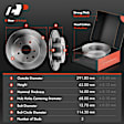 APBRPR840 12 Pcs Front & Rear Disc Brake Rotors & Ceramic Brake Pads