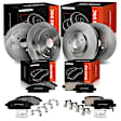 APBRPR934 12 Pcs Front & Rear Disc Brake Rotors & Ceramic Brake Pads