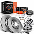 APBRPR985 8 Pcs Front Disc Brake Rotors & Ceramic Brake Pads & Hub Bearings