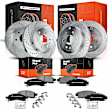 APBRPS075 Front & Rear Drilled Rotors & Ceramic Brake Pads
