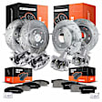 APBRPS1015 16 Pcs Front & Rear Drilled Brake Rotors & Pads + Brake Calipers