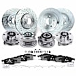APBRPS1025 16 Pcs Front & Rear Drilled Brake Rotor & Pads + Wheel Hub Bearing
