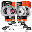APBRPS104 Front & Rear Drilled Rotors & Ceramic Brake Pads