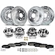 APBRPS1078 16 Pcs Front & Rear Drilled Brake Rotor & Pads + Wheel Hub Bearing