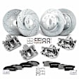 APBRPS1102 16 Pcs Front & Rear Drilled Brake Rotors & Pads + Brake Calipers