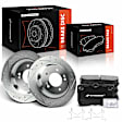 APBRPS1156 6 Pcs Rear Drilled Brake Rotors & Ceramic Brake Pads
