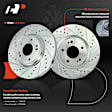 APBRPS1189 6 Pcs Front Drilled Brake Rotors & Brake Pads