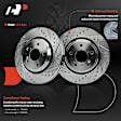 APBRPS1225 6 Pcs Front Drilled Rotors & Ceramic Brake Pads
