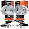 APBRPS122 Front & Rear Drilled Rotors & Ceramic Brake Pads