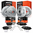 APBRPS124 Front & Rear Drilled Rotors & Ceramic Brake Pads