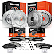 APBRPS127 Front & Rear Drilled Rotors & Ceramic Brake Pads