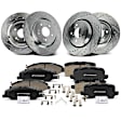 APBRPS1328 12 Pcs Front & Rear Drilled Brake Rotors & Brake Pads
