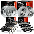 APBRPS1331 12 Pcs Front & Rear Drilled Brake Rotors & Ceramic Pads