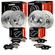APBRPS1341 12 Pcs Front & Rear Drilled Rotors & Ceramic Brake Pads
