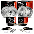 APBRPS1343 12 Pcs Front & Rear Drilled Brake Rotors & Ceramic Brake Pads