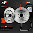 APBRPS1343 12 Pcs Front & Rear Drilled Brake Rotors & Ceramic Brake Pads