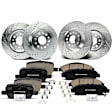 APBRPS1345 12 Pcs Front & Rear Drilled Rotors & Ceramic Brake Pads