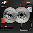 APBRPS1345 12 Pcs Front & Rear Drilled Rotors & Ceramic Brake Pads