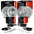 APBRPS1350 12 Pcs Front & Rear Drilled Brake Rotors & Ceramic Brake Pads