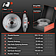 APBRPS1350 12 Pcs Front & Rear Drilled Brake Rotors & Ceramic Brake Pads