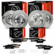 APBRPS1361 12 Pcs Front & Rear Drilled Brake Rotors & Ceramic Brake Pads
