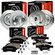 APBRPS1363 12 Pcs Front & Rear Drilled Brake Rotors & Brake Pads