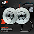 APBRPS1395 6 Pcs Front Drilled Brake Rotors & Ceramic Brake Pads