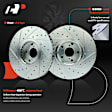APBRPS1395 6 Pcs Front Drilled Brake Rotors & Ceramic Brake Pads