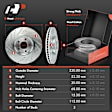 APBRPS1401 6 Pcs Front Drilled Brake Rotors & Ceramic Brake Pads