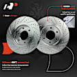 APBRPS1402 6 Pcs Front Drilled Brake Rotors & Ceramic Brake Pads