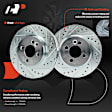 APBRPS1438 6 Pcs Front Drilled Brake Rotors & Ceramic Brake Pads