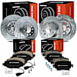 APBRPS1443 12 Pcs Front & Rear Drilled Brake Rotors & Ceramic Brake Pads