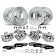 APBRPS1465 16 Pcs Front & Rear Drilled Brake Rotors & Pads + Brake Calipers