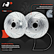 APBRPS1487 6 Pcs Front Drilled Brake Rotors & Ceramic Brake Pads