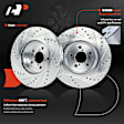 APBRPS1487 6 Pcs Front Drilled Brake Rotors & Ceramic Brake Pads