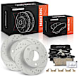APBRPS1489 6 Pcs Rear Drilled Brake Rotors & Ceramic Brake Pads