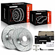 APBRPS1500 6 Pcs Front Drilled Brake Rotors & Ceramic Brake Pads