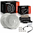 APBRPS1503 6 Pcs Rear Drilled Brake Rotors & Ceramic Brake Pads