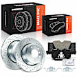 APBRPS1505 6 Pcs Rear Drilled Brake Rotors & Ceramic Brake Pads