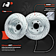 APBRPS1505 6 Pcs Rear Drilled Brake Rotors & Ceramic Brake Pads