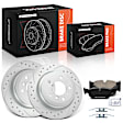 APBRPS1507 6 Pcs Rear Drilled Brake Rotors & Ceramic Brake Pads